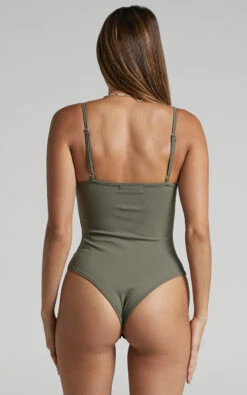Showpo Maychie Spaghetti Strap Bodysuit In Khaki -Showpo Women's Clothing Store Maychie skinny strap bodysuit in Khaki 2528ST22010030052529 3