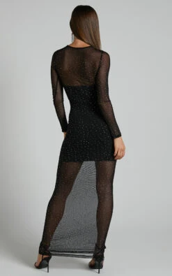 Showpo Mayette Sheer Diamante Mesh Maxi Dress In Black 13 Showpo Mayette Sheer Diamante Mesh Maxi Dress In Black -Showpo Women's Clothing Store Mayette Sheer Diamante Mesh Maxi Dress in Black 8
