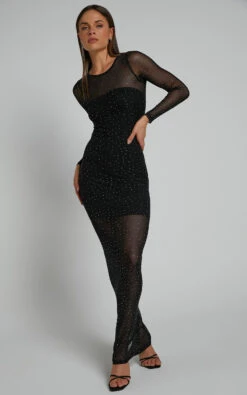 Showpo Mayette Sheer Diamante Mesh Maxi Dress In Black 10 Showpo Mayette Sheer Diamante Mesh Maxi Dress In Black -Showpo Women's Clothing Store Mayette Sheer Diamante Mesh Maxi Dress in Black 9