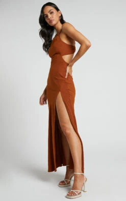 Showpo Medea One Shoulder Cut Out Maxi Dress In Rust 11 Showpo Medea One Shoulder Cut Out Maxi Dress In Rust -Showpo Women's Clothing Store Medea One Shoulder Cut out Maxi dress in Rust 4
