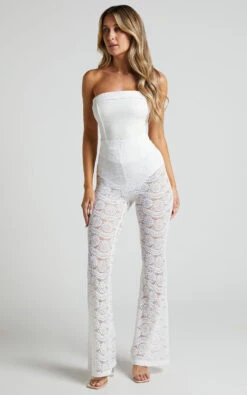 Showpo Mehca - High Waisted Lace Flared Pant In White 12 Showpo Mehca - High Waisted Lace Flared Pant In White -Showpo Women's Clothing Store Mehca Lace Flared Pant in White 2