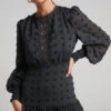 Showpo Meihna Mini Dress - Lace Detail Long Sleeve Dress In Black