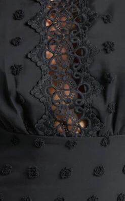 Showpo Meihna Mini Dress - Lace Detail Long Sleeve Dress In Black -Showpo Women's Clothing Store Meihna Embroidered Long Sleeve Mini Dress in Black 2528SD22010103022529 8