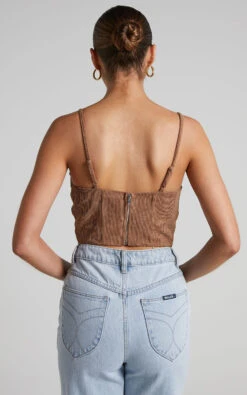 Showpo Mervin Top - Corduroy Corset In Mocha 10 Showpo Mervin Top - Corduroy Corset In Mocha -Showpo Women's Clothing Store Mervin Corduroy Corset Top in Mocha 2528ST22090006012529 8