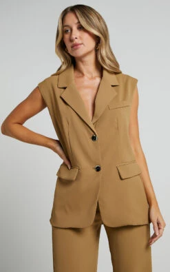 Showpo Mhina Blazer Vest - Relaxed Button Up Blazer Vest In Toffee 14 Showpo Mhina Blazer Vest - Relaxed Button Up Blazer Vest In Toffee -Showpo Women's Clothing Store Mhina Blazer Vest Relaxed Button Up Blazer Vest in Toffee 7