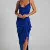 Showpo Mhira Cowl Neck Maxi Dress In Blue