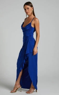 Showpo Mhira Cowl Neck Maxi Dress In Blue 15 Showpo Mhira Cowl Neck Maxi Dress In Blue -Showpo Women's Clothing Store Mhira Cowl Neck Maxi Dress in Blue 5