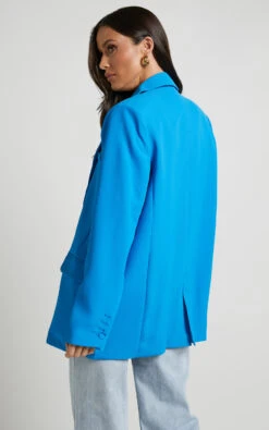 Showpo Michelle Oversized Plunge Neck Button Up Blazer In Blue 16 Showpo Michelle Oversized Plunge Neck Button Up Blazer In Blue -Showpo Women's Clothing Store Michelle Oversized Plunge Neck Button Up Blazer in Blue 5