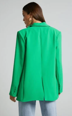 Showpo Michelle Oversized Plunge Neck Button Up Blazer In Green 14 Showpo Michelle Oversized Plunge Neck Button Up Blazer In Green -Showpo Women's Clothing Store Michelle Oversized Plunge Neck Button Up Blazer in Green 5