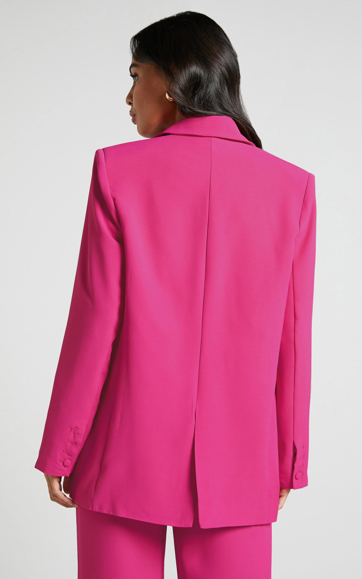 Showpo Michelle Oversized Plunge Neck Button Up Blazer In Pink 8 Showpo Michelle Oversized Plunge Neck Button Up Blazer In Pink - Image 8