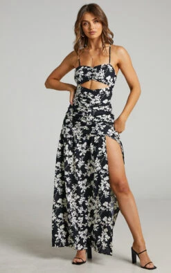 Showpo Mikaela Ruched Front Underbust Cut Out Maxi Dress In Black Floral 12 Showpo Mikaela Ruched Front Underbust Cut Out Maxi Dress In Black Floral -Showpo Women's Clothing Store Mikaela Ruched Front Underbust Cut Out Maxi Dress in Black Floral 2528SD21080015032529 1