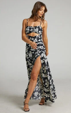 Showpo Mikaela Ruched Front Underbust Cut Out Maxi Dress In Black Floral 14 Showpo Mikaela Ruched Front Underbust Cut Out Maxi Dress In Black Floral -Showpo Women's Clothing Store Mikaela Ruched Front Underbust Cut Out Maxi Dress in Black Floral 2528SD21080015032529 2