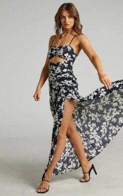 Showpo Mikaela Ruched Front Underbust Cut Out Maxi Dress In Black Floral 11 Showpo Mikaela Ruched Front Underbust Cut Out Maxi Dress In Black Floral -Showpo Women's Clothing Store Mikaela Ruched Front Underbust Cut Out Maxi Dress in Black Floral 2528SD21080015032529 5