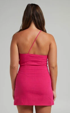 Showpo Velatus Asymmetrical One Shoulder Bodycon Mini Dress In Hot Pink -Showpo Women's Clothing Store Mikayla x Sarah x Anthony 23.12.2171654