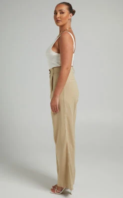 Showpo Mekaila High Waisted Tailored Pants In Beige Linen Look 15 Showpo Mekaila High Waisted Tailored Pants In Beige Linen Look -Showpo Women's Clothing Store Mikayla x Sarah x Anthony 23.12.2172932