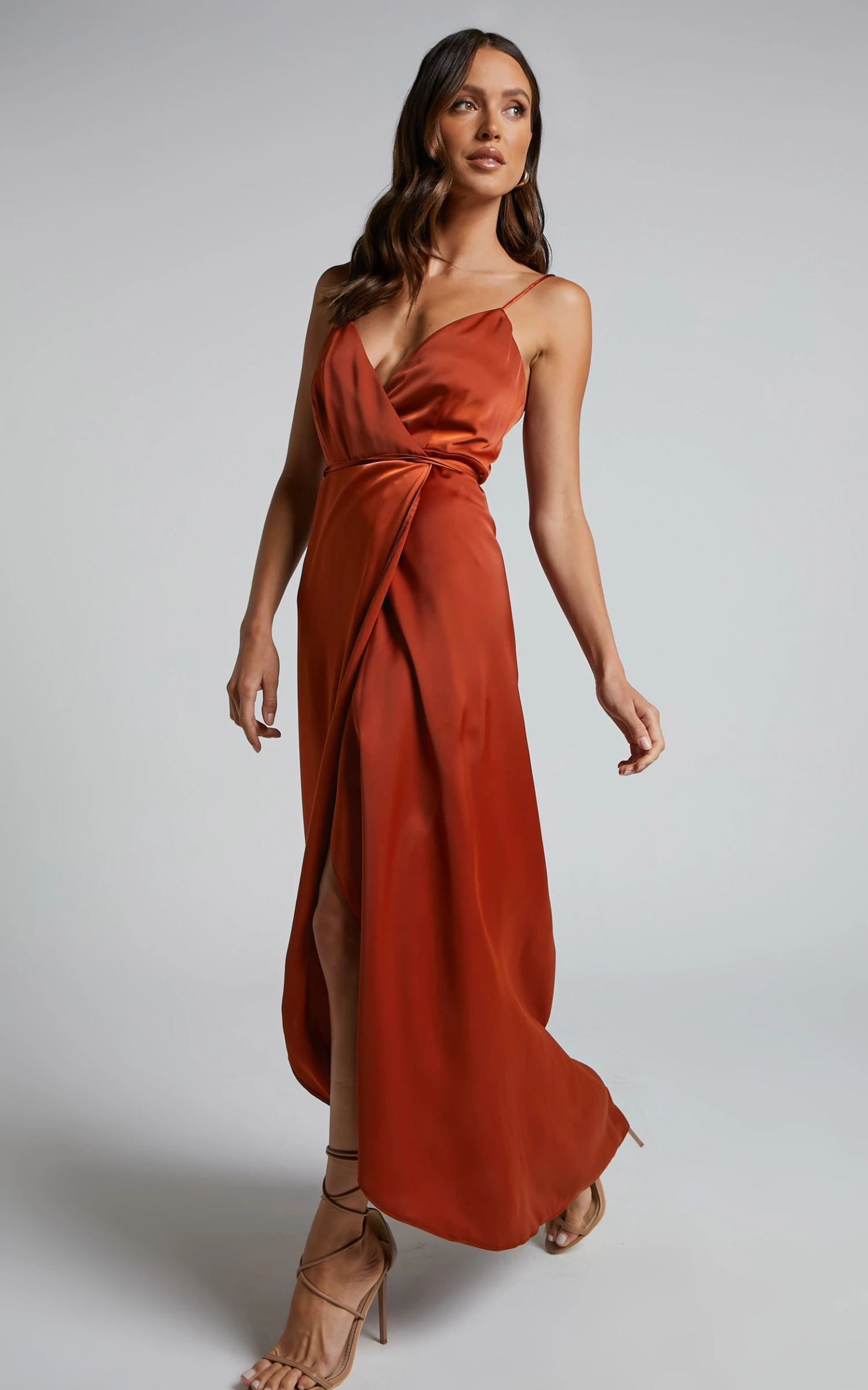 Showpo Mine Would Be You Dress In Copper Satin 4 Showpo Mine Would Be You Dress In Copper Satin - Image 4