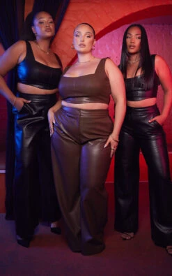 Showpo Minx - High Waisted Faux Leather Wide Leg Trousers In Chocolate 15 Showpo Minx - High Waisted Faux Leather Wide Leg Trousers In Chocolate -Showpo Women's Clothing Store Minx Faux Leather Corset Top in Black Minx Faux Leather Corset Top in Chocolate Faux Leather Wide Leg Trousers in Chocolate