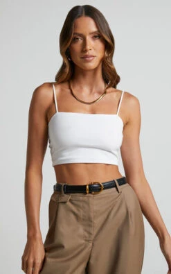 Showpo Modern Gal Cami Crop In White