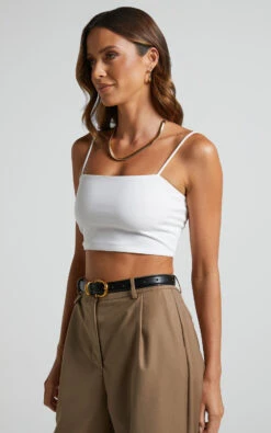 Showpo Modern Gal Cami Crop In White -Showpo Women's Clothing Store Modern Gal Top in White 5