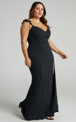 Showpo More Than This Ruffle Strap Maxi Dress In Black -Showpo Women's Clothing Store More Than This Dress in Black 2528S007723012529 5