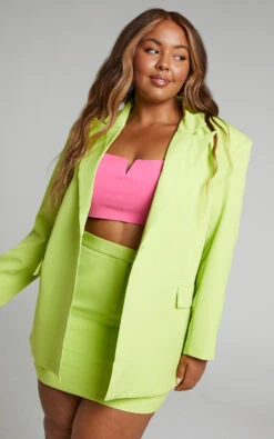 Showpo Morisset Blazer - Single Breasted Shoulder Pad Blazer In Lime 10 Showpo Morisset Blazer - Single Breasted Shoulder Pad Blazer In Lime -Showpo Women's Clothing Store Morisset Shoulder Pad Blazer in Lime 2528SO22030006032529 3 2