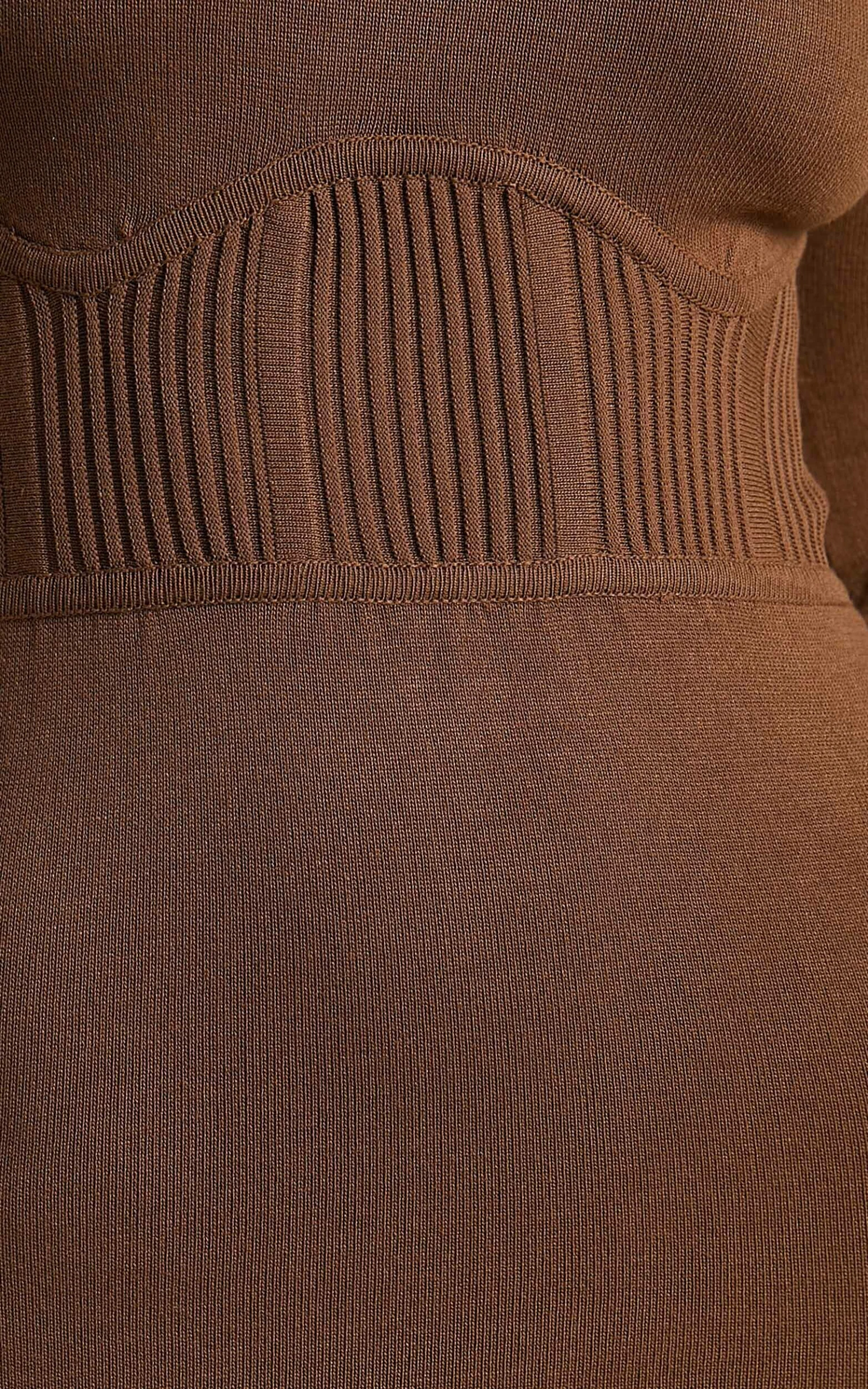 Showpo Myrline Long Sleeve Knit Midi Dress In Chocolate 9 Showpo Myrline Long Sleeve Knit Midi Dress In Chocolate - Image 9