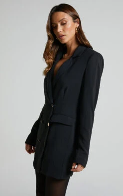Showpo Nathany Double Breasted Blazer Mini Dress In Black 11 Showpo Nathany Double Breasted Blazer Mini Dress In Black -Showpo Women's Clothing Store Nathany Double Breasted Blazer Mini Dress in Black 6