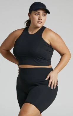 Showpo Nellwyn Halter Racer Back Crop Tank In Black 12 Showpo Nellwyn Halter Racer Back Crop Tank In Black -Showpo Women's Clothing Store Nellwyn Racer Back Crop Tank in Black 2528ST22010035012529 5