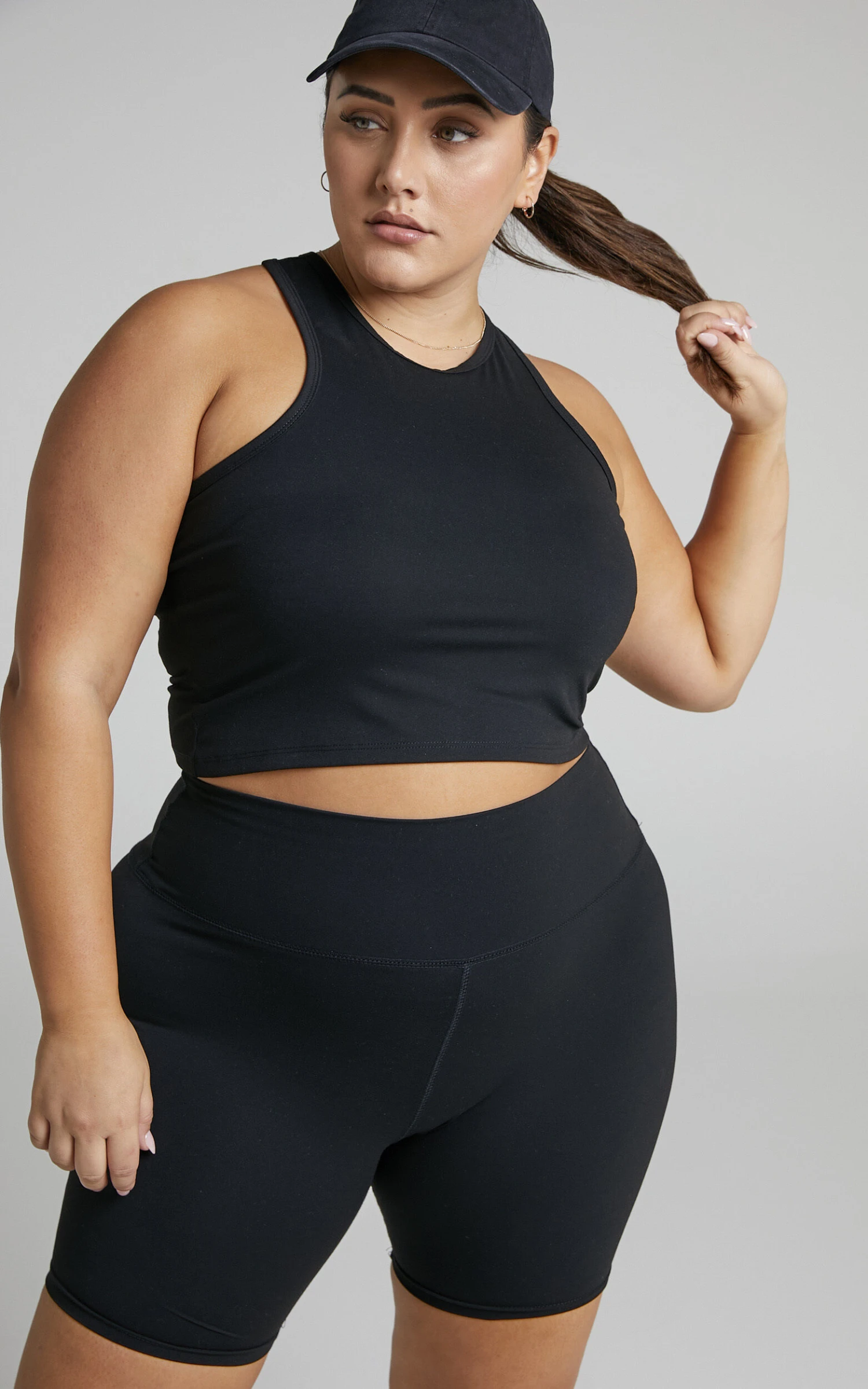 Showpo Nellwyn Halter Racer Back Crop Tank In Black 3 Showpo Nellwyn Halter Racer Back Crop Tank In Black - Image 3