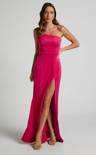 Showpo No Ones Fault One Shoulder Maxi Dress In Berry 1 Showpo No Ones Fault One Shoulder Maxi Dress In Berry