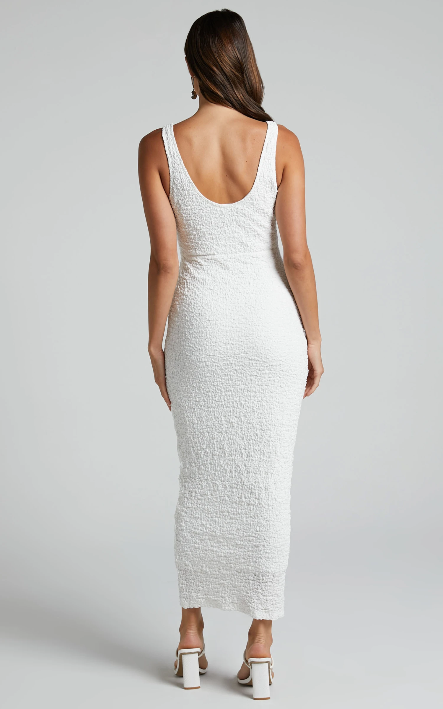Showpo Novida Midi Dress - Textured Bodycon Dress In White 8 Showpo Novida Midi Dress - Textured Bodycon Dress In White - Image 8