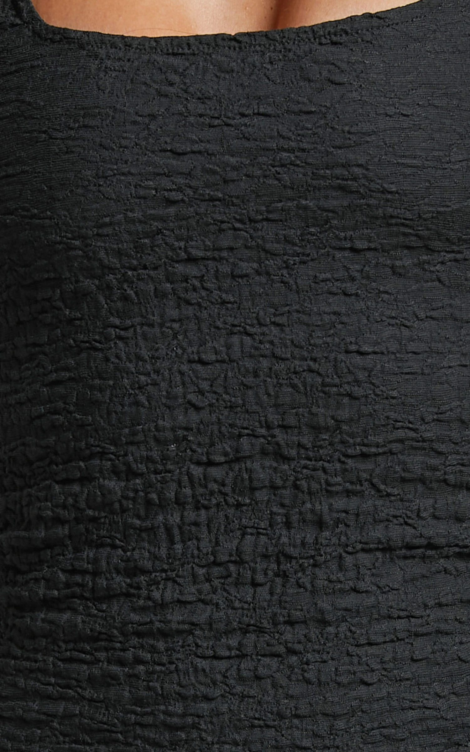 Showpo Novida Mini Dress - Textured Square Neck Bodycon Dress In Black 9 Showpo Novida Mini Dress - Textured Square Neck Bodycon Dress In Black - Image 9