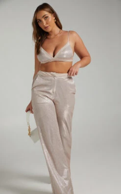 Showpo Sharleez Glitter High Waisted Tailored Wide Leg Pant In Rose Gold -Showpo Women's Clothing Store PLEASE EDIT 2MIKAYLA X ANTHONY X XXXXX 03.12.2159473 1