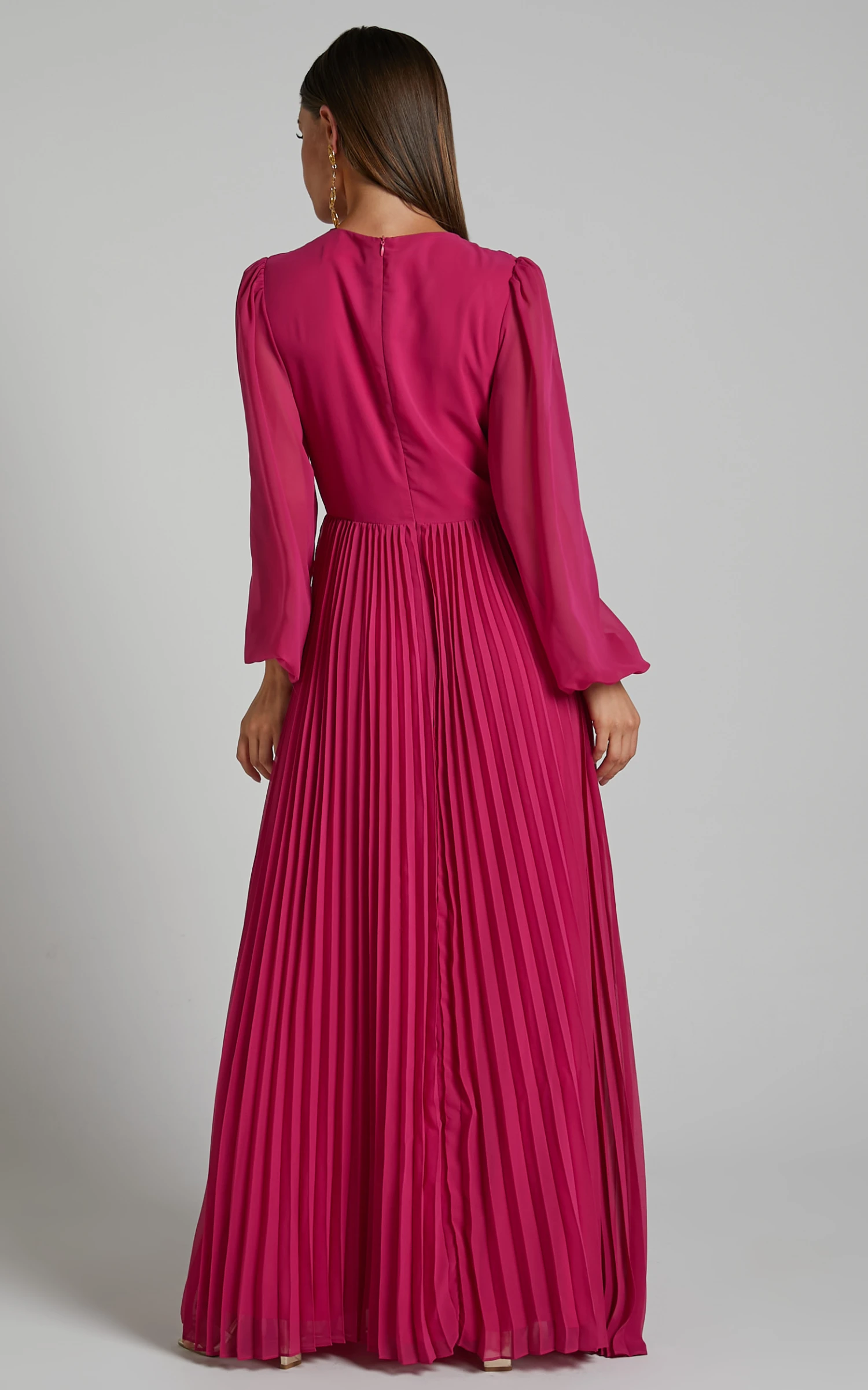 Showpo Palatine Long Sleeve Wrap Pleated Maxi Dress In Pink 6 Showpo Palatine Long Sleeve Wrap Pleated Maxi Dress In Pink - Image 6