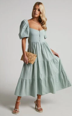Showpo Palmer Dress In Sage