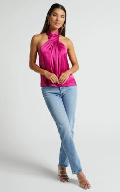 Showpo Perry Top - Halter Neck Twist Top In Magenta 15 Showpo Perry Top - Halter Neck Twist Top In Magenta -Showpo Women's Clothing Store Perry Top Halter Neck Twist Top in Magenta