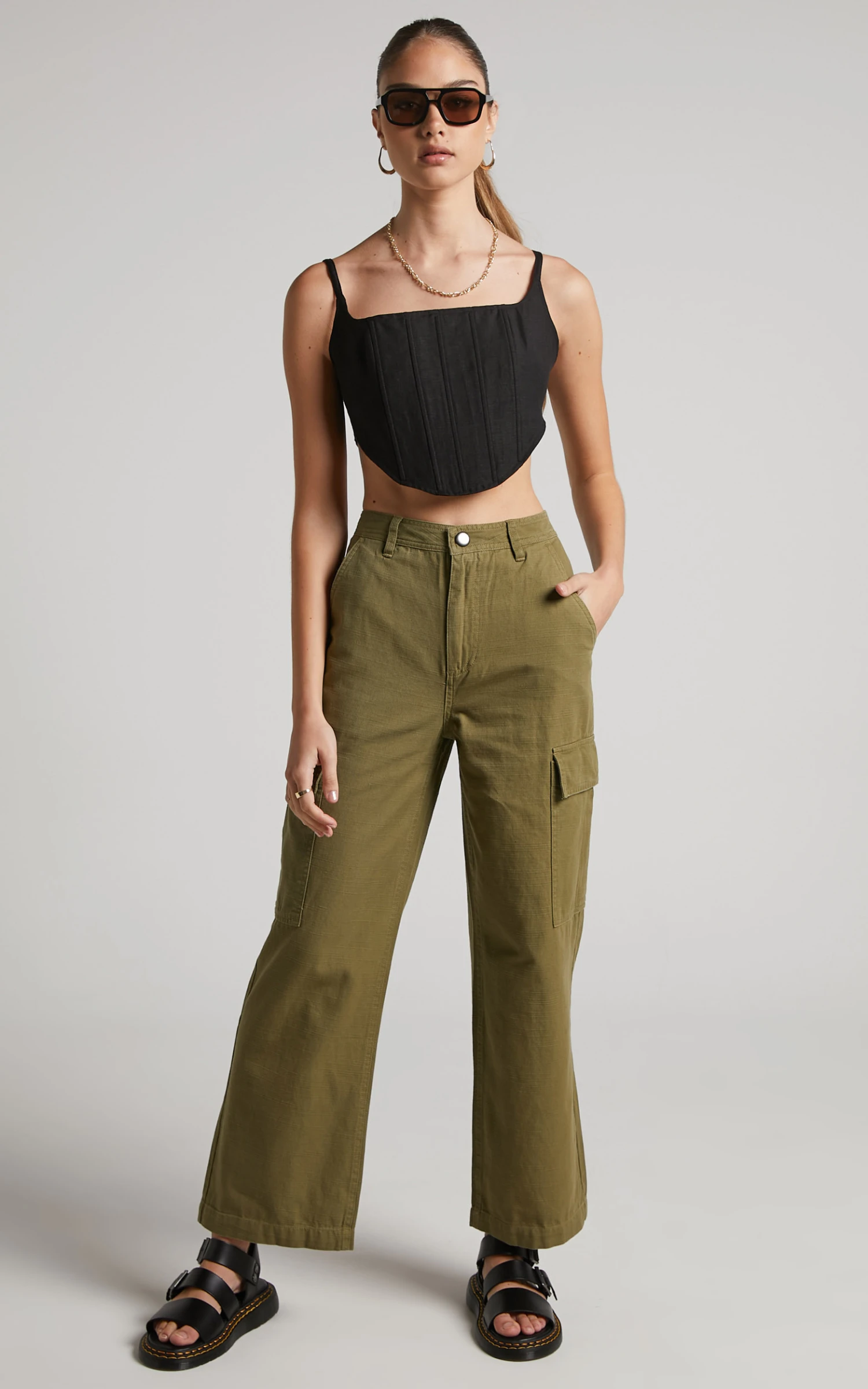 Showpo Radley Pants - Mid Rise Cargo Pants In Khaki 6 Showpo Radley Pants - Mid Rise Cargo Pants In Khaki - Image 6