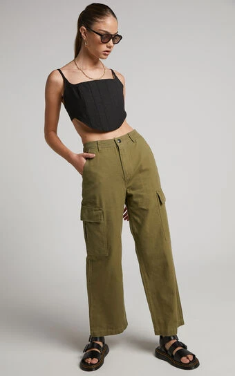 Showpo Radley Pants - Mid Rise Cargo Pants In Khaki 1 Showpo Radley Pants - Mid Rise Cargo Pants In Khaki