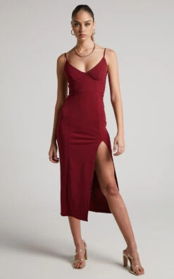 Showpo Reuven Corset Midi Dress In Wine 14 Showpo Reuven Corset Midi Dress In Wine -Showpo Women's Clothing Store REUVEN CORSET MIDI DRESS IN WINE