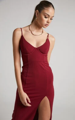Showpo Reuven Corset Midi Dress In Wine 11 Showpo Reuven Corset Midi Dress In Wine -Showpo Women's Clothing Store REUVEN CORSET MIDI DRESS IN WINE 8