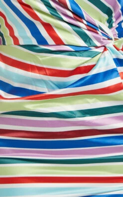 Showpo Fhel Strappy Twist Front Midi Dress In Multi Stripe Satin -Showpo Women's Clothing Store RHEANNA X LUCY X ANTHONY 12.11.2141079