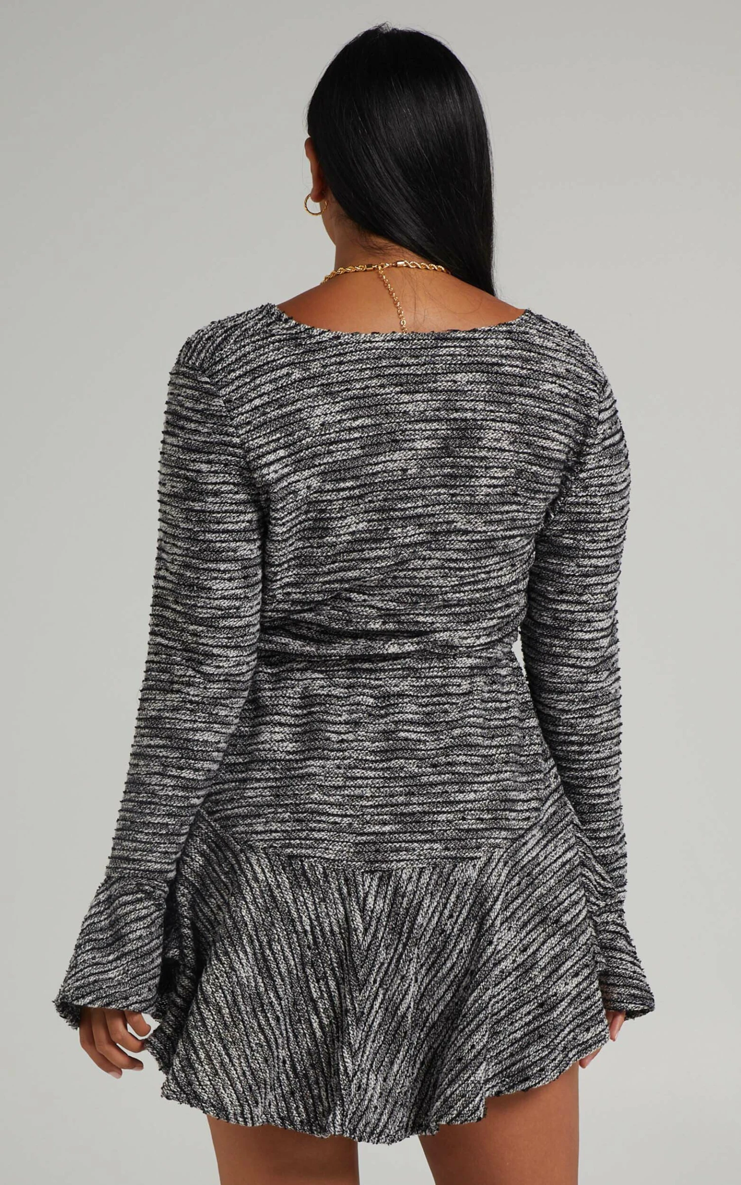 Showpo Thea Wrap Front Bell Sleeve Mini Dress In Multi 8 Showpo Thea Wrap Front Bell Sleeve Mini Dress In Multi - Image 8