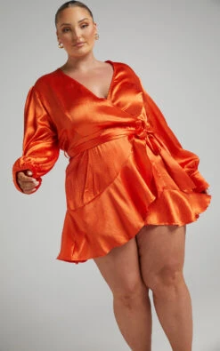 Showpo Francille Long Sleeve Wrap Mini Dress In Orange 13 Showpo Francille Long Sleeve Wrap Mini Dress In Orange -Showpo Women's Clothing Store RILEY X LUCY X ANTHONY 26.11.2153444