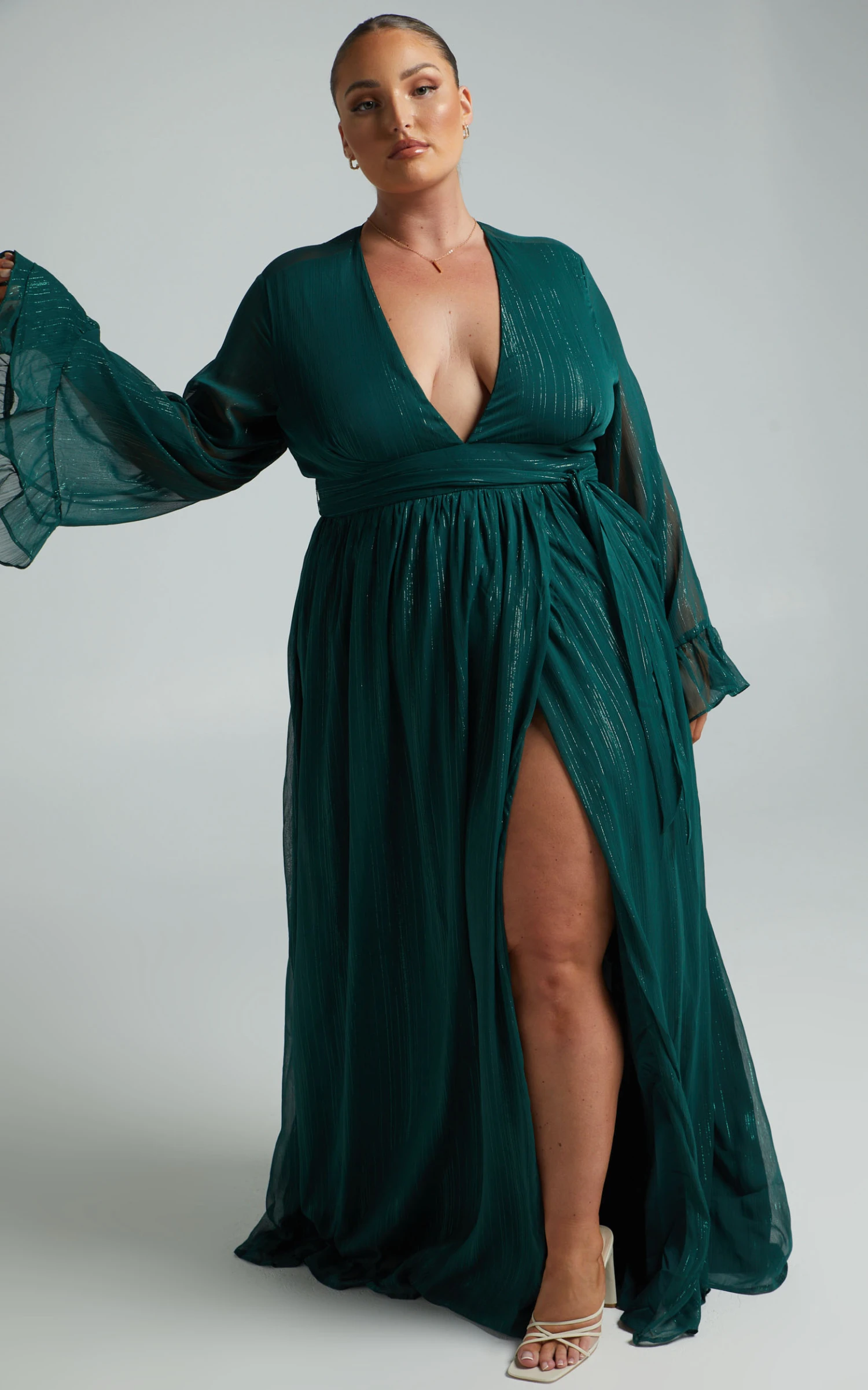 Showpo Dangerous Woman Maxi Dress In Emerald 3 Showpo Dangerous Woman Maxi Dress In Emerald - Image 3