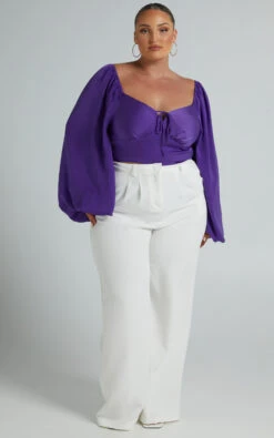 Showpo Delia Long Sleeve Blouse In Purple -Showpo Women's Clothing Store RILEY X LUCY X ANTHONY 29.10.2132150