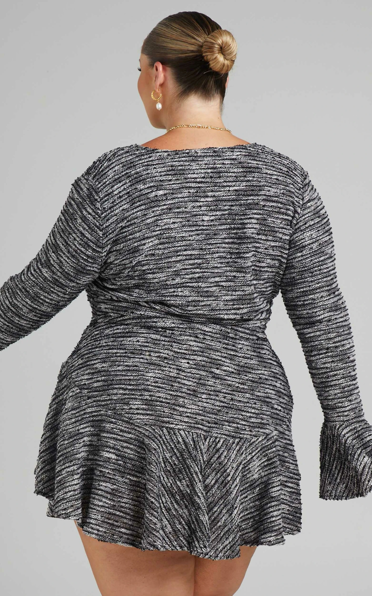 Showpo Thea Wrap Front Bell Sleeve Mini Dress In Multi 7 Showpo Thea Wrap Front Bell Sleeve Mini Dress In Multi - Image 7