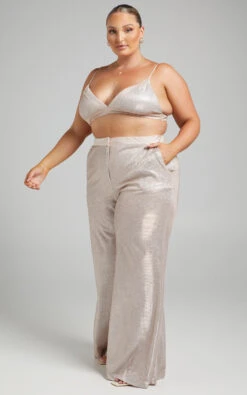 Showpo Sharleez Glitter High Waisted Tailored Wide Leg Pant In Rose Gold -Showpo Women's Clothing Store RILEY X SBMB X ANTHONY 07.12.2162790