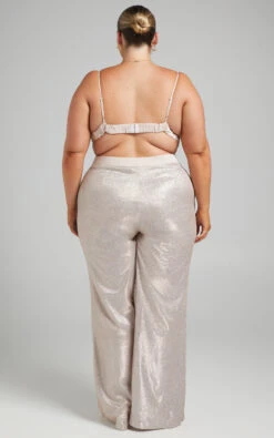 Showpo Sharleez Glitter High Waisted Tailored Wide Leg Pant In Rose Gold -Showpo Women's Clothing Store RILEY X SBMB X ANTHONY 07.12.2162803