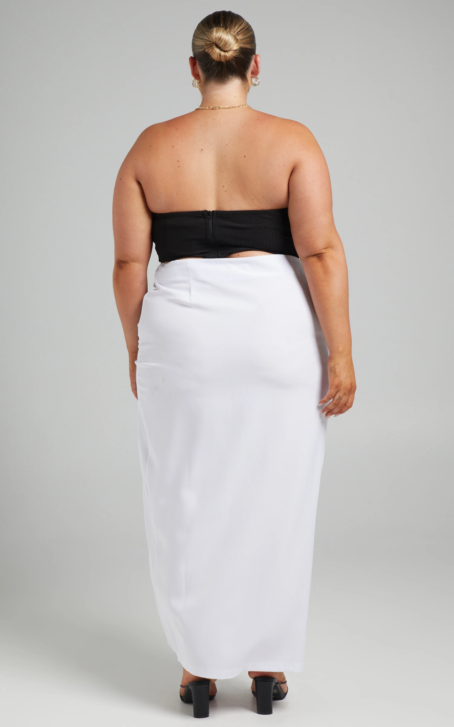 Showpo Eilly Maxi Skirt With Ruched Side Split In White 8 Showpo Eilly Maxi Skirt With Ruched Side Split In White - Image 8