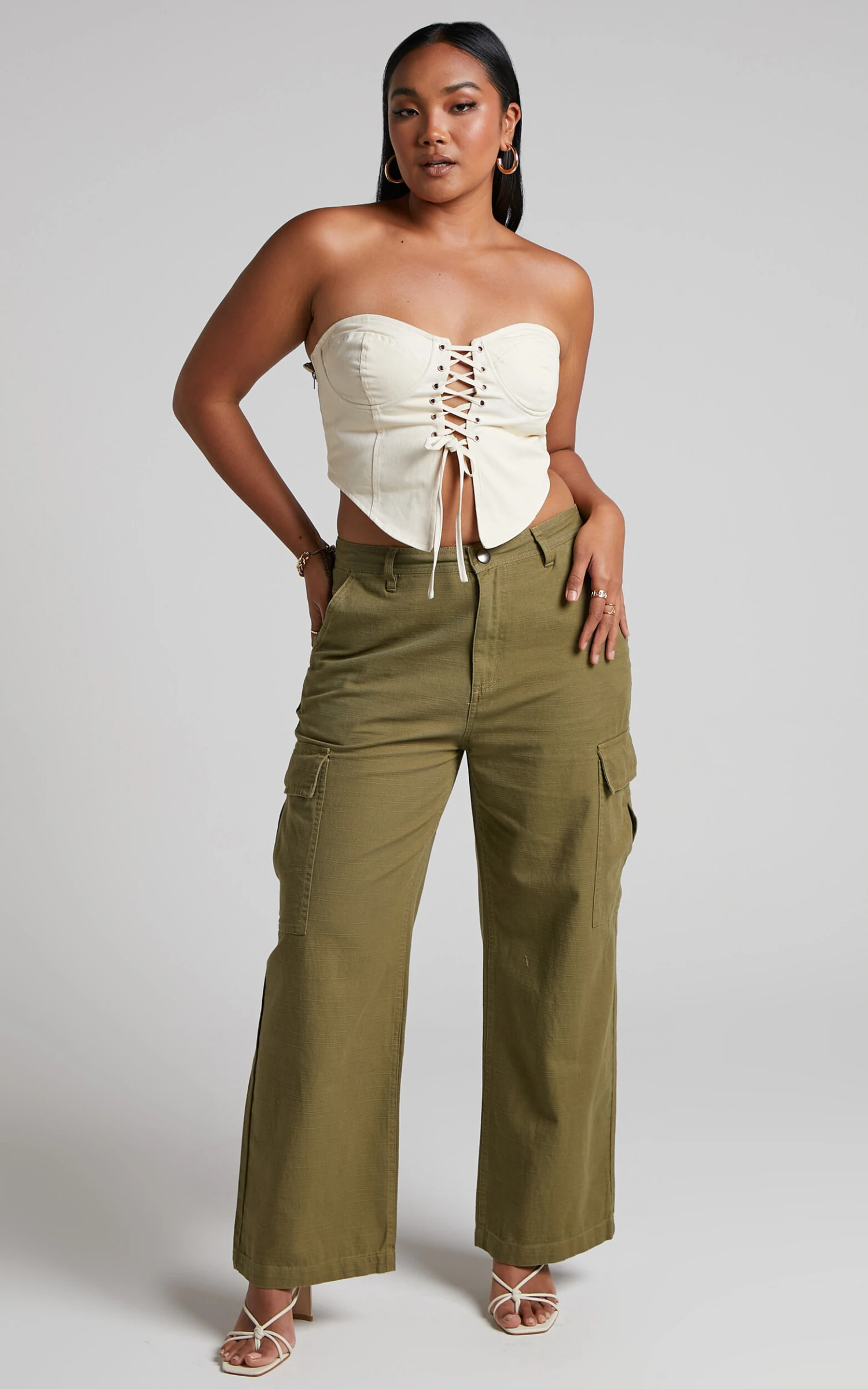 Showpo Radley Pants - Mid Rise Cargo Pants In Khaki 8 Showpo Radley Pants - Mid Rise Cargo Pants In Khaki - Image 8